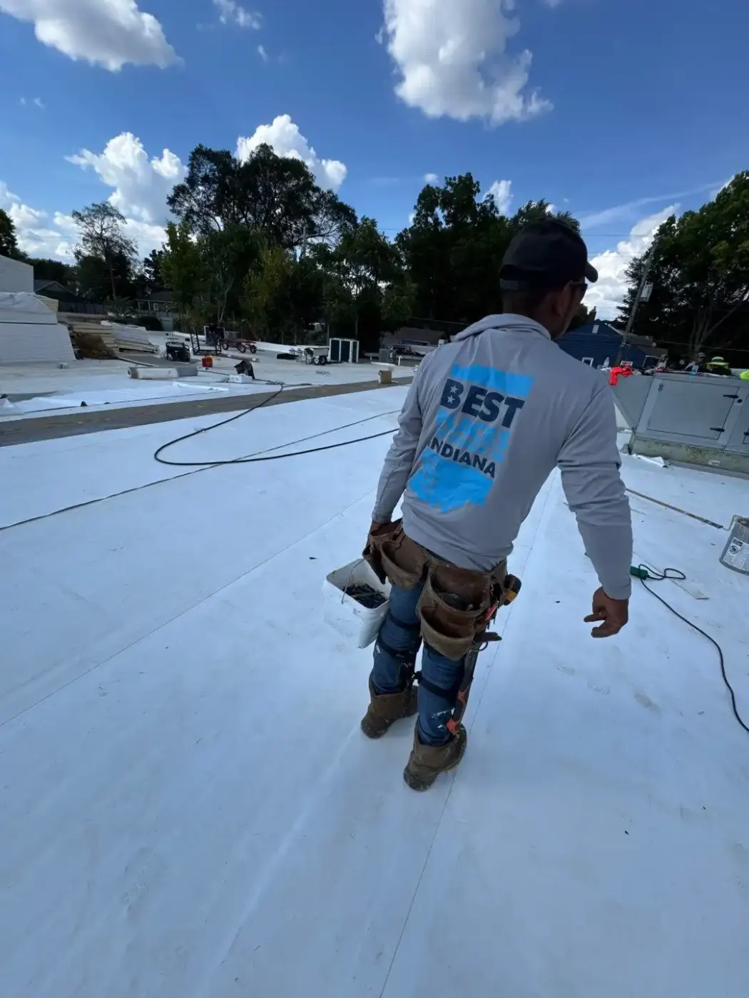 Tarping and dry-in on a North Manchester commercial roof